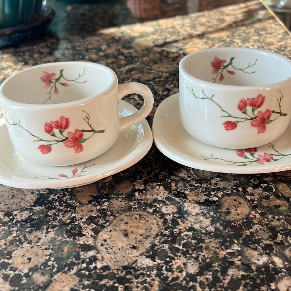 Syracuse China cups and saucers Berkeley pattern